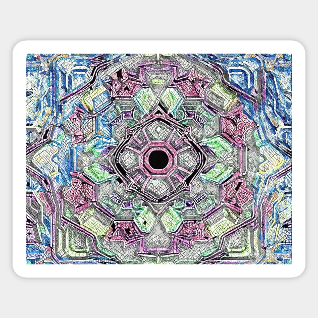 Kaleidoscopic Wonders: Mesmerizing Patterns Sticker by TriForceDesign